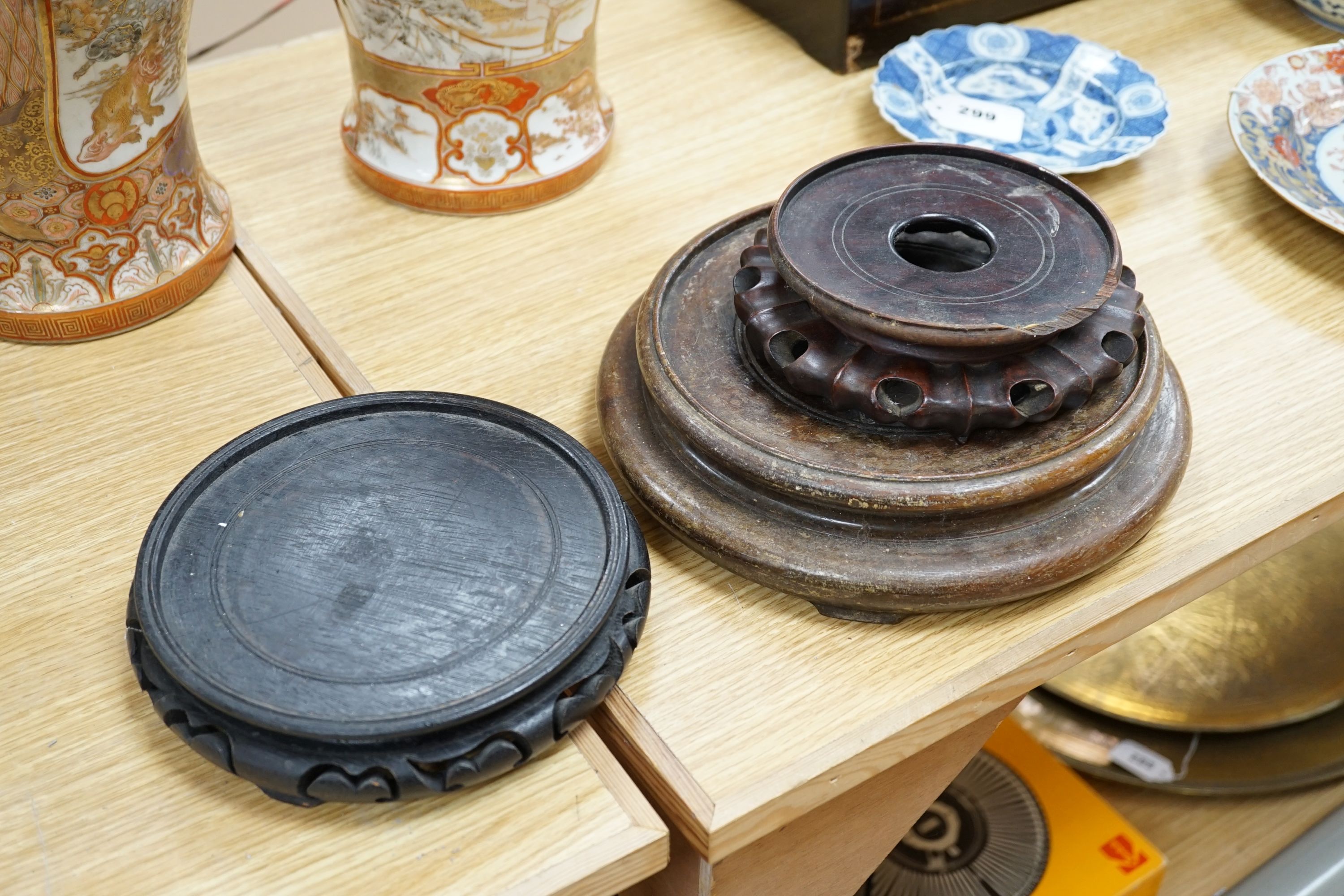 A Quantity of Oriental wooden plinths various sizes
